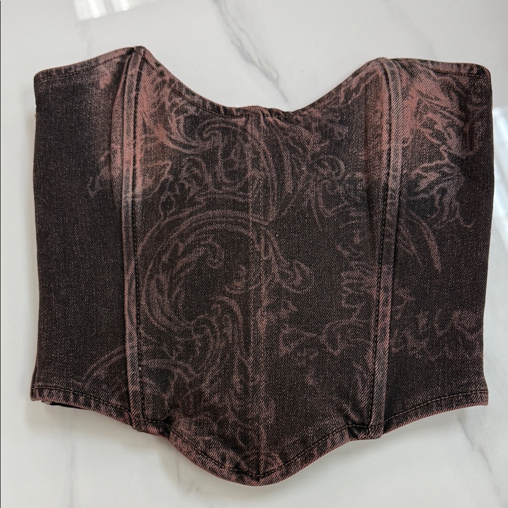 OUTCAST CORSET TOP PINK WASH  NWT